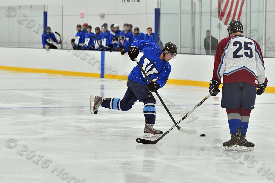 Wheaton College Men\'s Ice Hockey vs Middlesex Community College. - Photo By: KEITH NORDSTROM